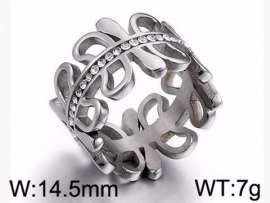 Stainless Steel Stone&Crystal Ring