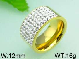 Stainless Steel Stone&Crystal Ring