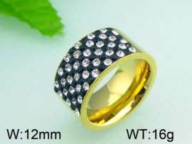 Stainless Steel Stone&Crystal Ring