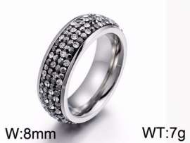 Stainless Steel Stone&Crystal Ring