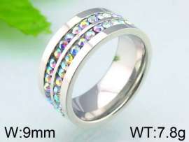 Stainless Steel Stone&Crystal Ring