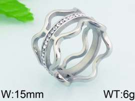 Stainless Steel Stone&Crystal Ring