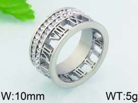 Stainless Steel Stone&Crystal Ring