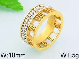 Stainless Steel Stone&Crystal Ring
