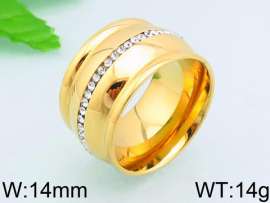 Stainless Steel Stone&Crystal Ring