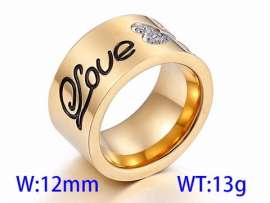 Stainless Steel Stone&Crystal Ring
