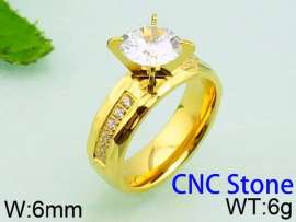 Stainless Steel Stone&Crystal Ring