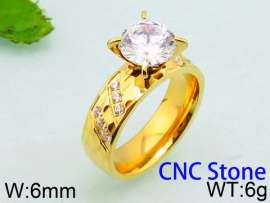 Stainless Steel Stone&Crystal Ring