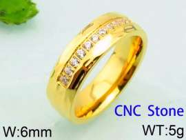 Stainless Steel Stone&Crystal Ring