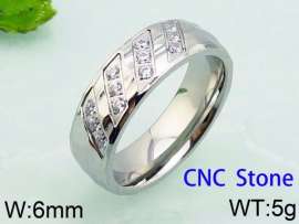 Stainless Steel Stone&Crystal Ring