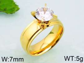 Stainless Steel Stone&Crystal Ring