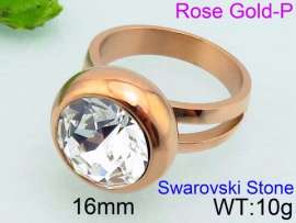 Stainless Steel Stone&Crystal Ring