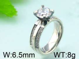 Stainless Steel Stone&Crystal Ring