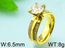 Stainless Steel Stone&Crystal Ring