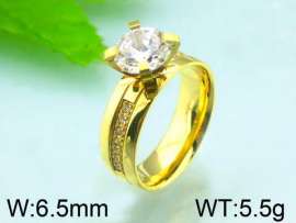 Stainless Steel Stone&Crystal Ring