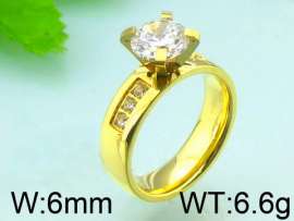 Stainless Steel Stone&Crystal Ring