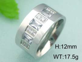 Stainless Steel Stone&Crystal Ring
