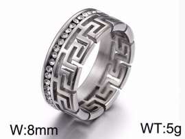 Stainless Steel Stone&Crystal Ring