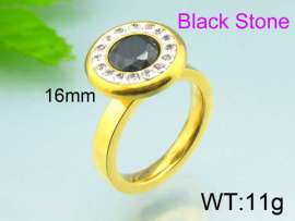 Stainless Steel Stone&Crystal Ring
