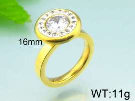 Stainless Steel Stone&Crystal Ring