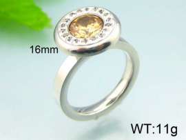 Stainless Steel Stone&Crystal Ring