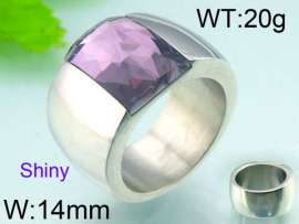 Stainless Steel Stone&Crystal Ring