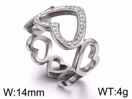 Stainless Steel Stone&Crystal Ring