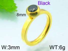 Stainless Steel Stone&Crystal Ring