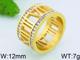 Stainless Steel Stone&Crystal Ring