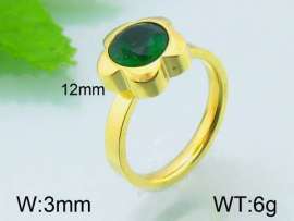 Stainless Steel Stone&Crystal Ring