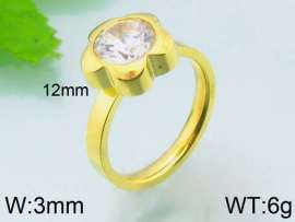 Stainless Steel Stone&Crystal Ring
