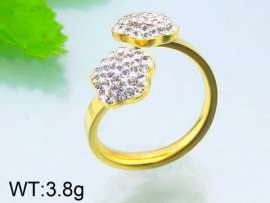 Stainless Steel Stone&Crystal Ring