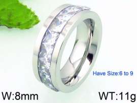 Stainless Steel Stone&Crystal Ring