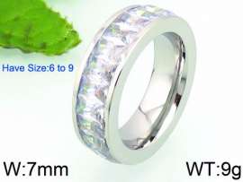 Stainless Steel Stone&Crystal Ring