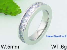 Stainless Steel Stone&Crystal Ring