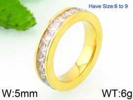 Stainless Steel Stone&Crystal Ring