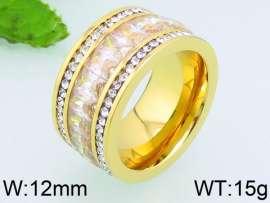 Stainless Steel Stone&Crystal Ring