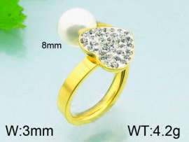 Stainless Steel Stone&Crystal Ring