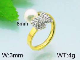 Stainless Steel Stone&Crystal Ring