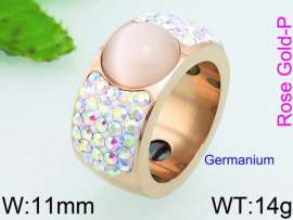 Stainless Steel Stone&Crystal Ring