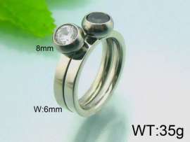 Stainless Steel Stone&Crystal Ring