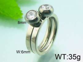 Stainless Steel Stone&Crystal Ring