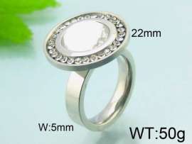 Stainless Steel Stone&Crystal Ring