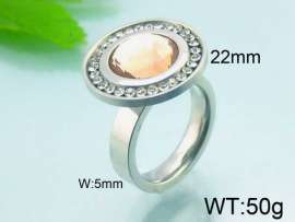 Stainless Steel Stone&Crystal Ring