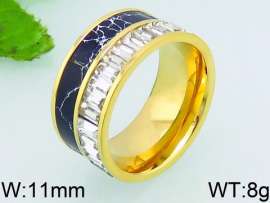 Stainless Steel Stone&Crystal Ring
