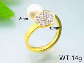 Stainless Steel Stone&Crystal Ring