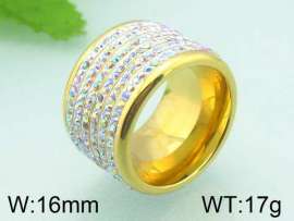 Stainless Steel Stone&Crystal Ring