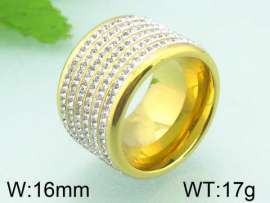 Stainless Steel Stone&Crystal Ring