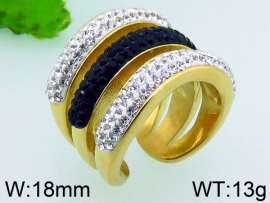 Stainless Steel Stone&Crystal Ring