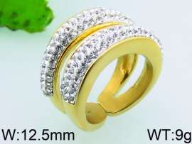 Stainless Steel Stone&Crystal Ring